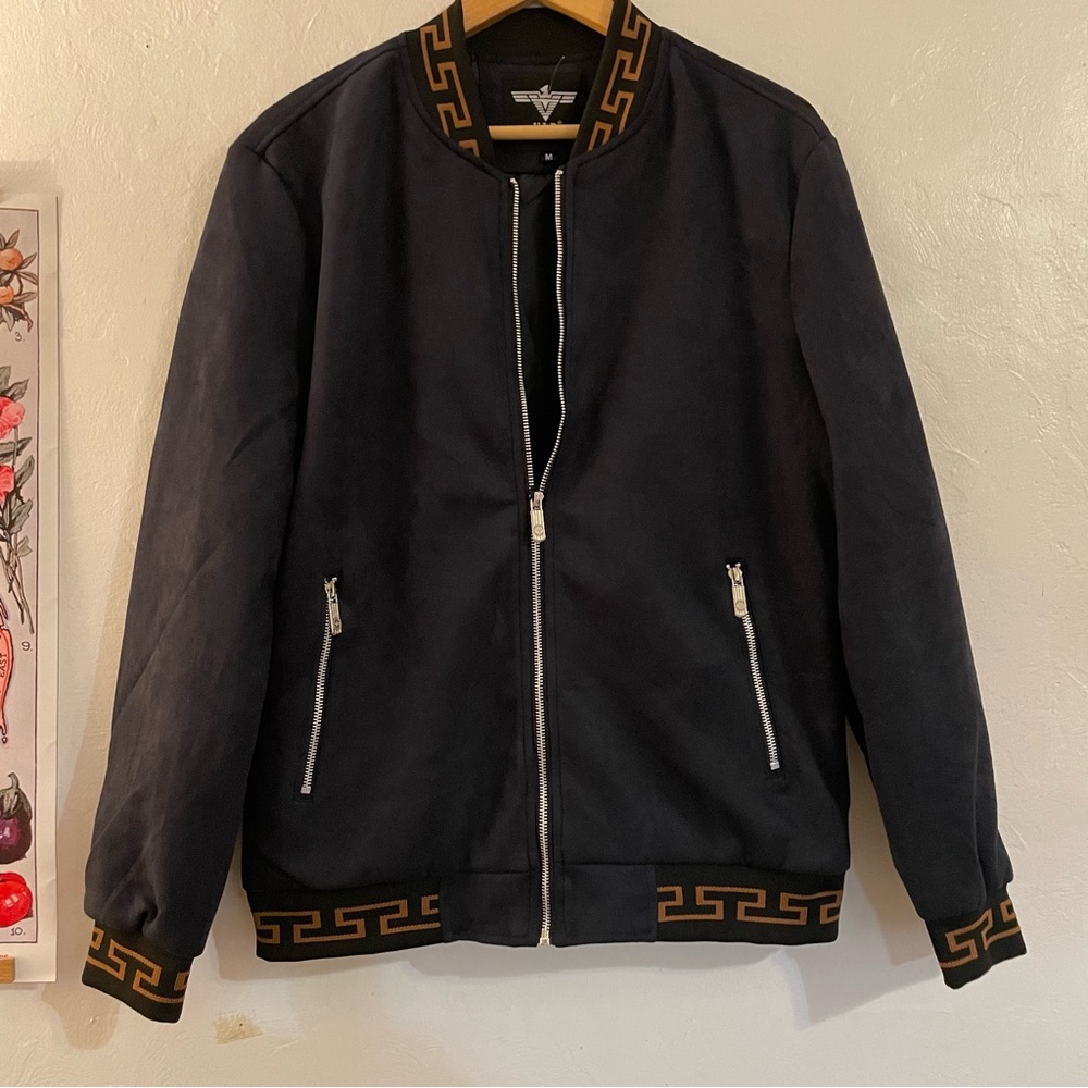 VIP Collection Men's Navy Bomber Jacket - Picture 3 of 6